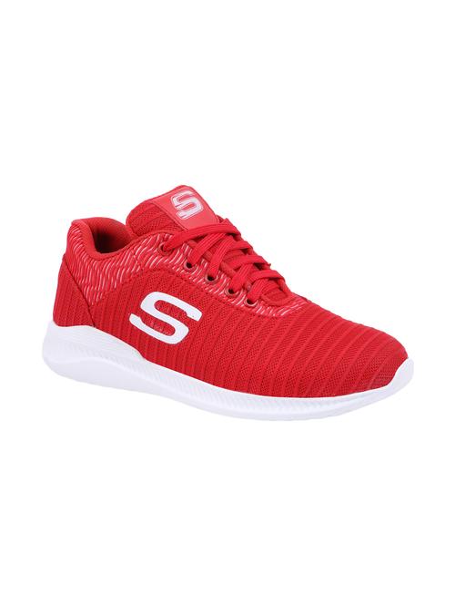 red Mesh lace up sport shoes - 15682065 - Standard Image - 1