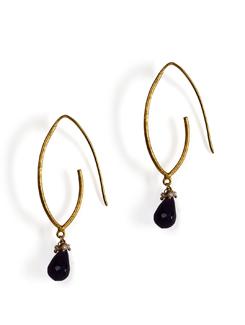 Gold Plated Silver dangler with Amethyst and fresh water pearls - Posy Samriddh