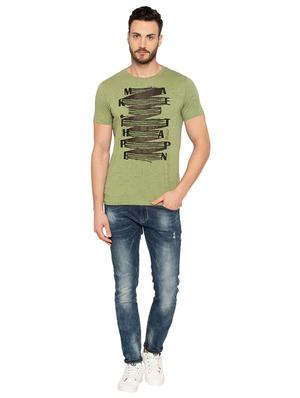 green cotton chest print t-shirt - 15691663 - Standard Image - 4
