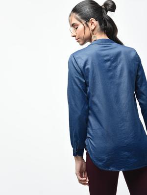 mandarin neck pocket patch shirt - 15692916 - Standard Image - 4