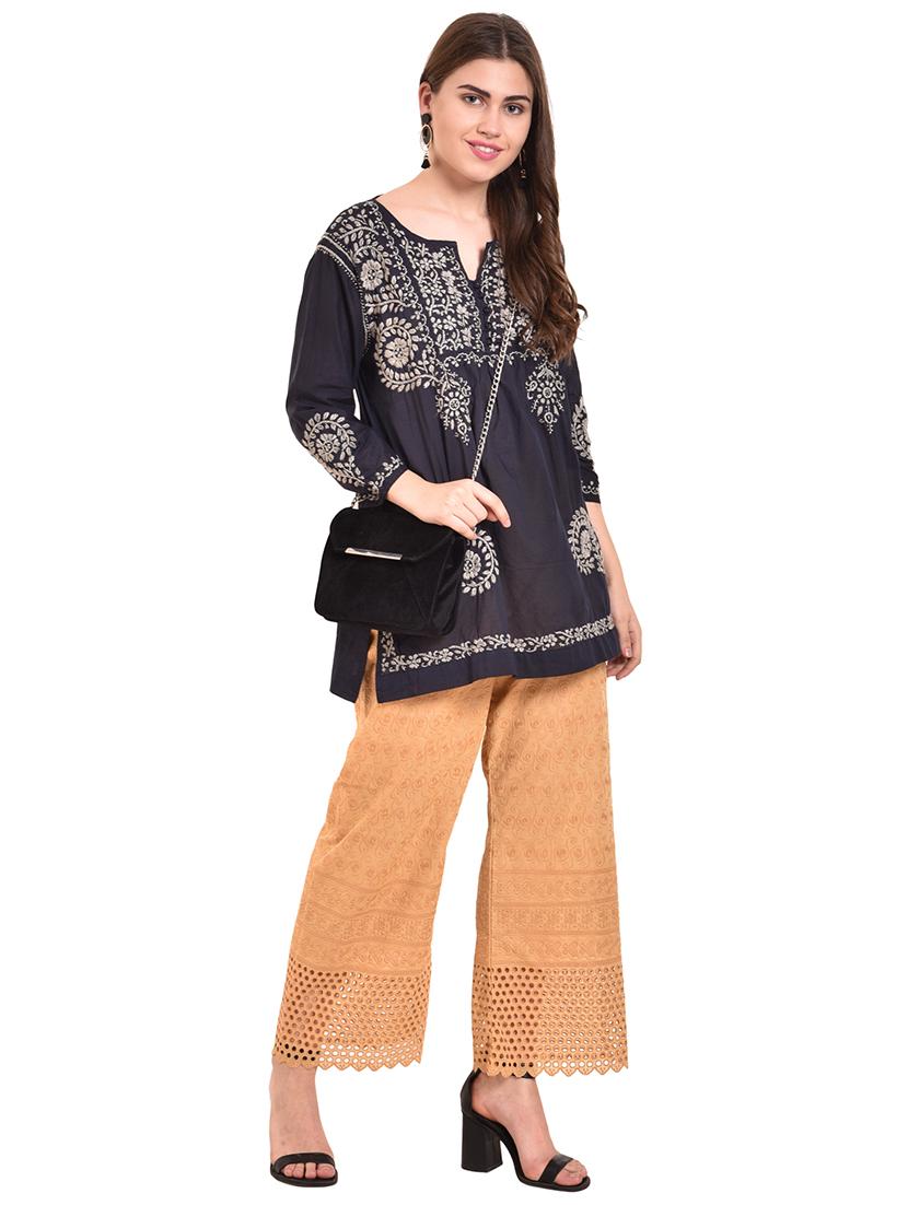 embroidered straight kurti - 15696109 - Zoom Image - 4