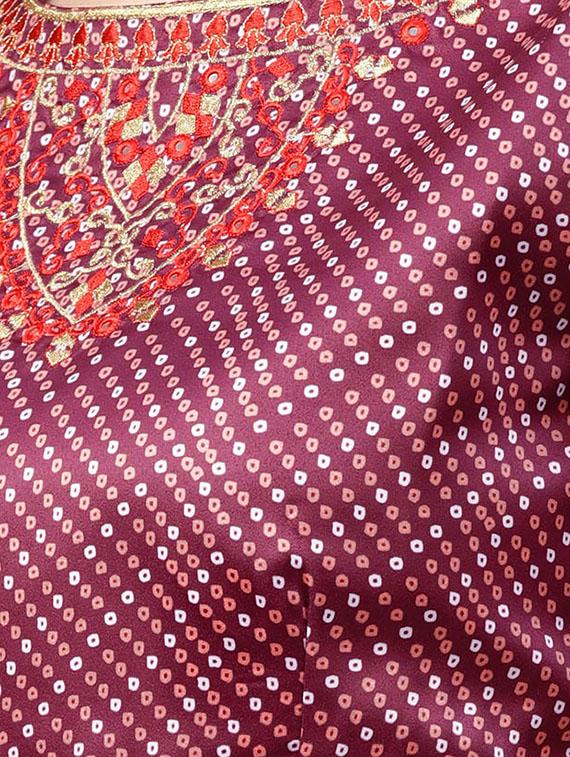 Embroidered bandhani printed lehenga - 15696206 - Zoom Image - 4