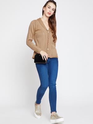 Pointelle knit woolen cardigan - 15697797 - Standard Image - 4