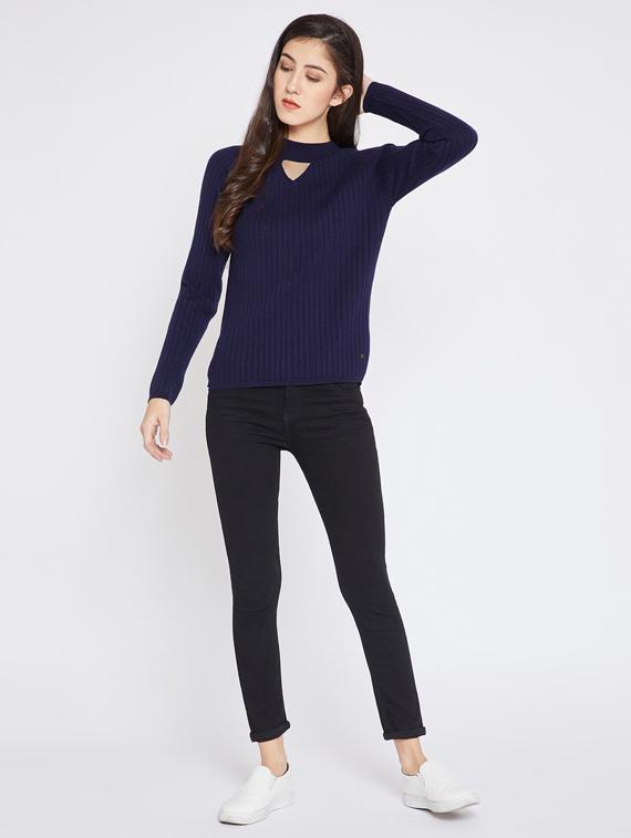 choker neck ribbed knit pullover - 15698036 - Zoom Image - 4