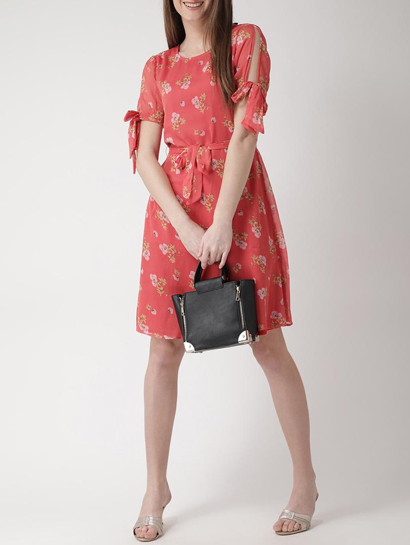 floral knot detail sleeved dress - 15698690 - Zoom Image - 4