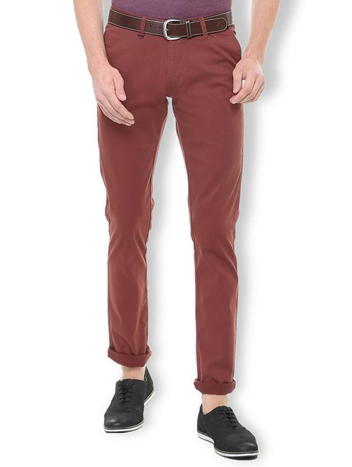 red cotton blend chinos - 15699186 - Standard Image - 1