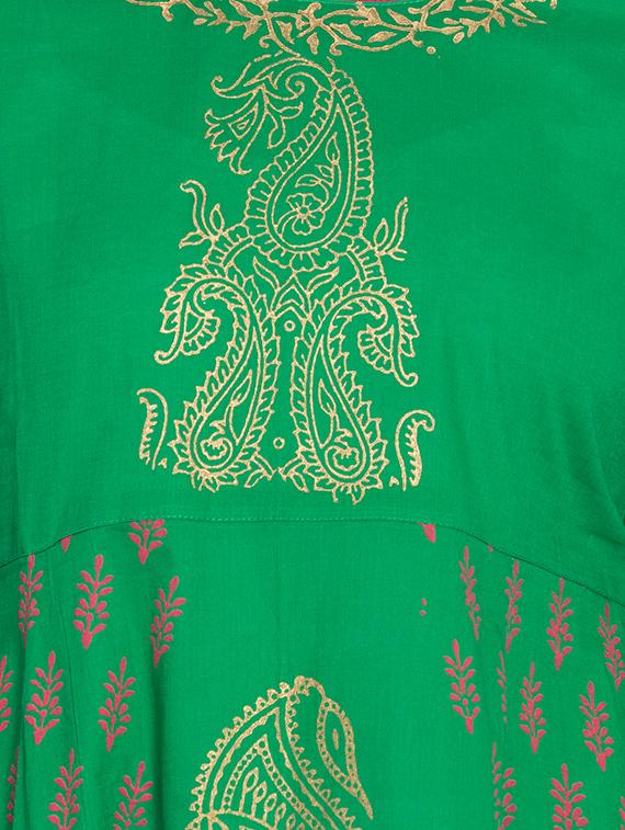 Block print a-line kurta - 15699424 - Zoom Image - 4