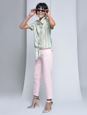 striped tie knot shirt - 15699744 - Standard Image - 4