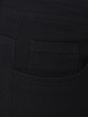 black cotton blend slash knee jeans - 15700078 - Standard Image - 4