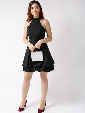 cut out back layered pleated dress - 15700084 - Standard Image - 4