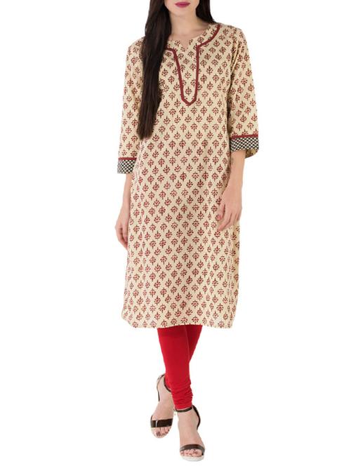Straight printed kurta - 15702213 - Standard Image - 1