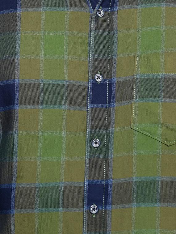 green cotton casual shirt - 15703042 - Zoom Image - 4