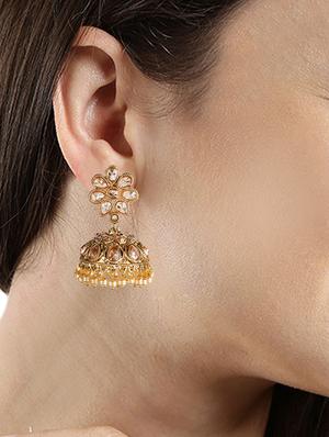 gold plated drop earring - 15706255 - Standard Image - 4