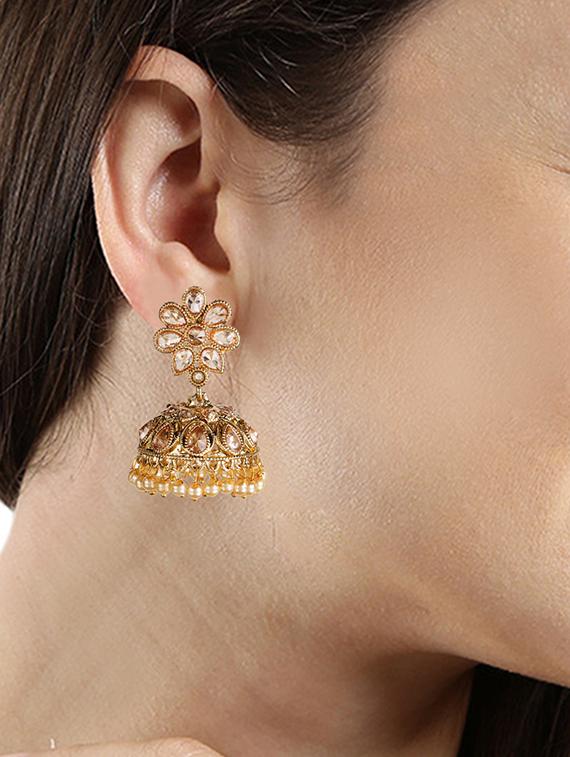 gold plated drop earring - 15706255 - Zoom Image - 4