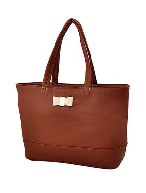 brown leatherette (pu) regular handbag - 15707049 - Standard Image - 4