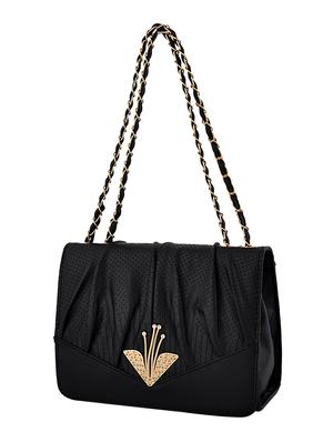 black leatherette (pu) combo handbag - 15707064 - Standard Image - 4
