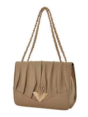 beige leatherette (pu) combo handbag - 15707065 - Standard Image - 4
