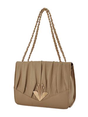 beige leatherette (pu) regular handbag - 15707068 - Standard Image - 4