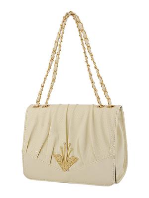 white leatherette (pu) regular handbag - 15707069 - Standard Image - 4