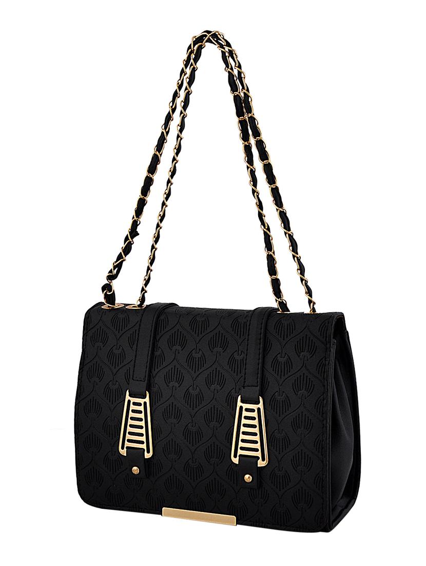 black leatherette (pu) regular handbag - 15707074 - Zoom Image - 4