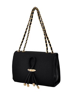 black leatherette (pu) combo handbag - 15707077 - Standard Image - 4
