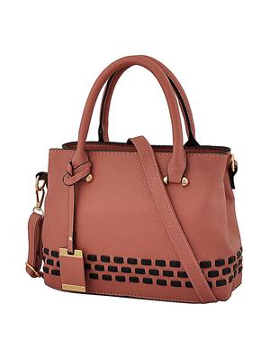 brown leatherette (pu) regular handbag - 15707096 - Standard Image - 4