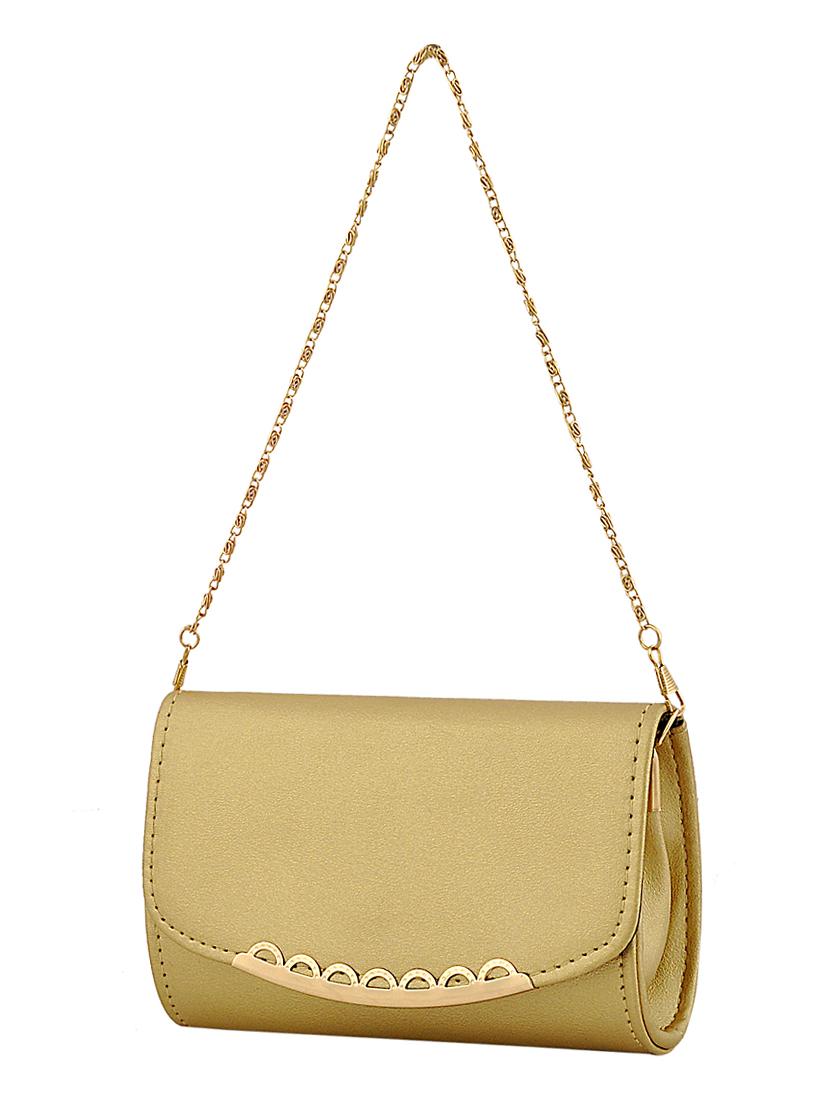 gold leatherette (pu) regular sling bag - 15707116 - Zoom Image - 4