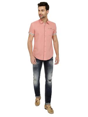 pink cotton blend casual shirt - 15707159 - Standard Image - 4