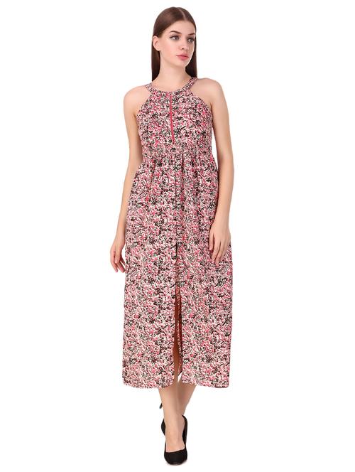 high slit halter neck dress - 15707203 - Standard Image - 1