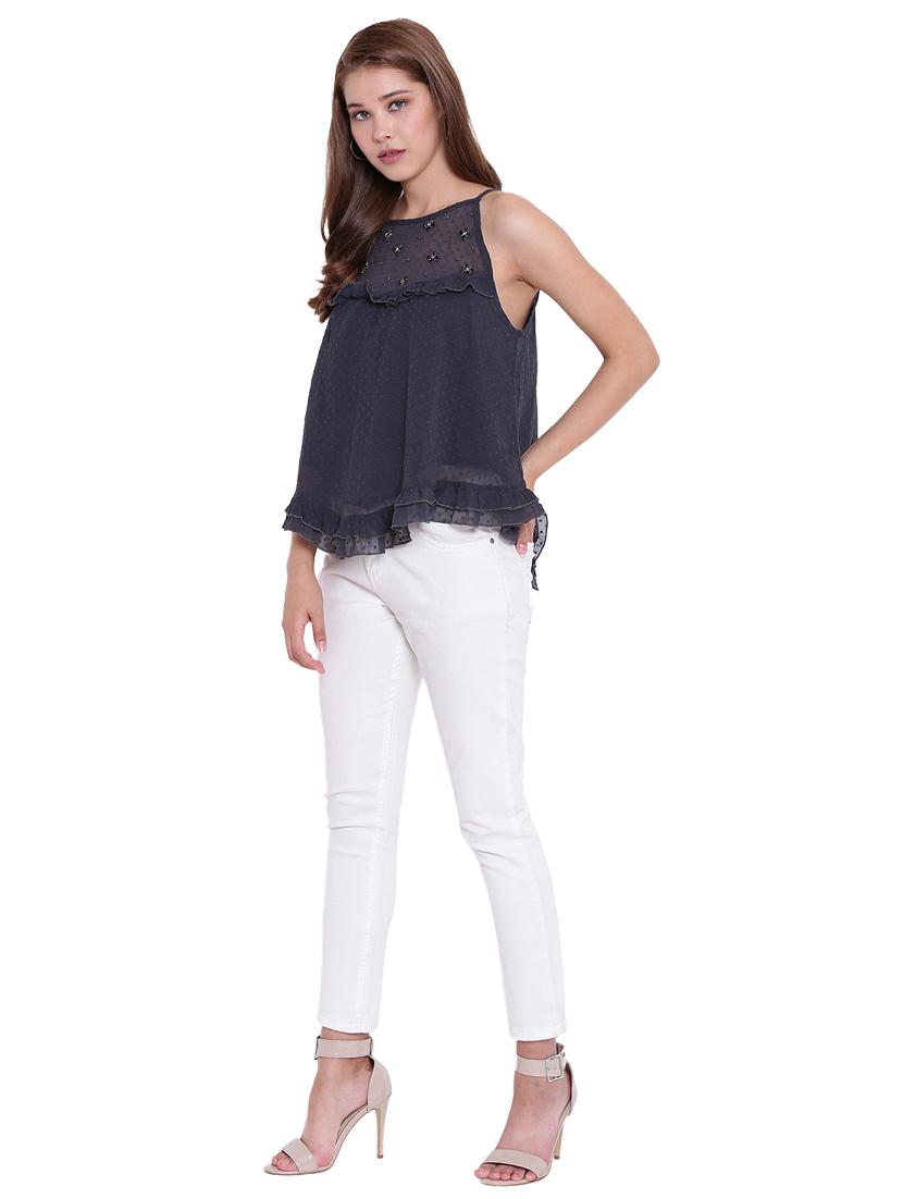 embellished frill detail top - 15707918 - Zoom Image - 4