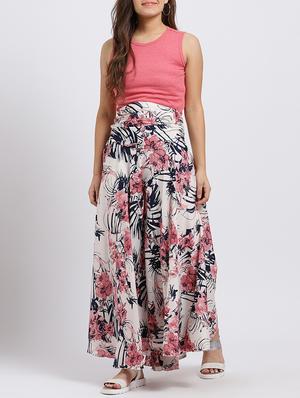 Floral high rise flared palazzo - 15708386 - Standard Image - 4