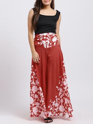 Floral high rise flared palazzo - 15708388 - Standard Image - 4