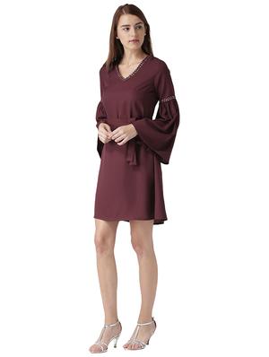 bell sleeved embellished belted dress - 15709076 - Standard Image - 4