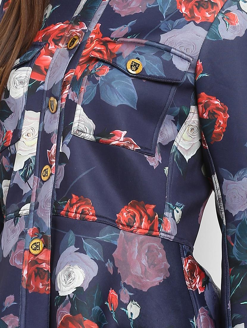 Floral peplum patch pocket detail jacket - 15709408 - Zoom Image - 4