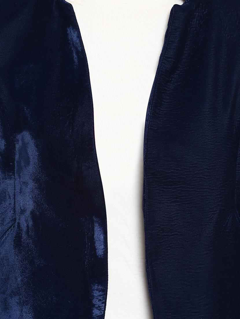 Floral embroidered sleeved velvet blazer - 15709410 - Zoom Image - 4