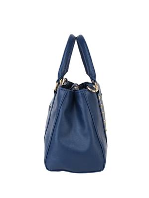 blue leatherette (pu) regular handbag - 15710349 - Standard Image - 4