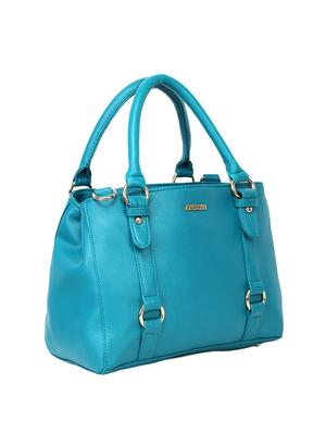 blue leatherette (pu) regular handbag - 15710353 - Standard Image - 4