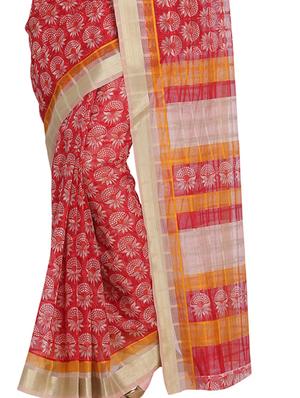 floral motif kota doria saree with blouse - 15710572 - Standard Image - 4