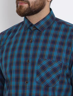 blue cotton casual shirt - 15713432 - Standard Image - 4