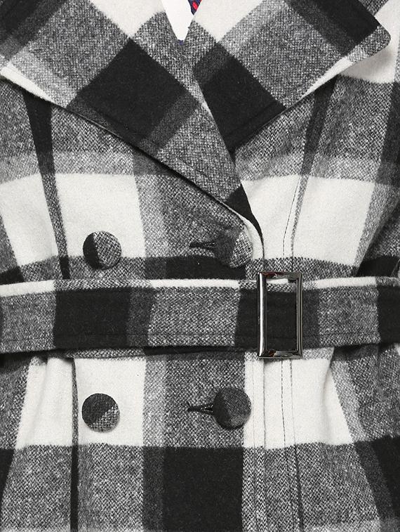 checkered double breasted overcoat - 15713840 - Zoom Image - 4