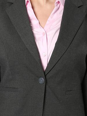 charcoal grey back slit formal blazer - 15714023 - Standard Image - 4