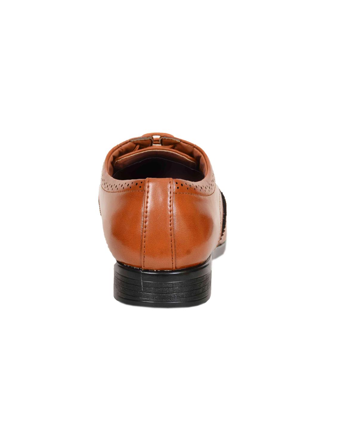 brown leatherette lace-up derbys - 15715950 - Zoom Image - 4