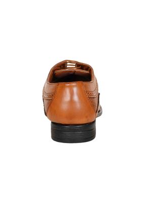 brown leatherette lace-up derbys - 15715951 - Standard Image - 4
