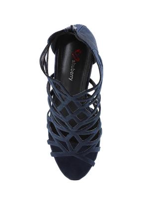 navy suede gladiators sandals - 15720703 - Standard Image - 4