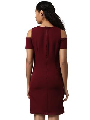 round neck cold shoulder sheath dress - 15720945 - Standard Image - 4
