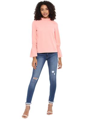 frilled neck smocked sleeved top - 15721304 - Standard Image - 4
