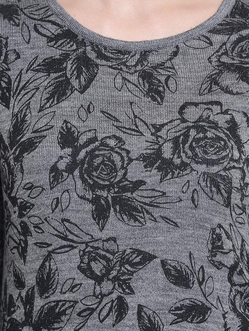 round neck floral pullover - 15721739 - Zoom Image - 4