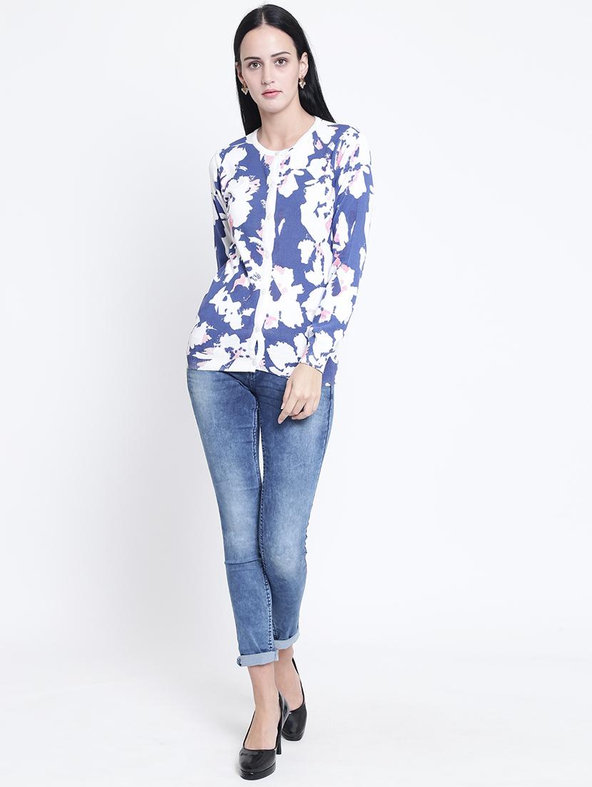 ribbed edge round neck cardigan - 15721740 - Zoom Image - 4