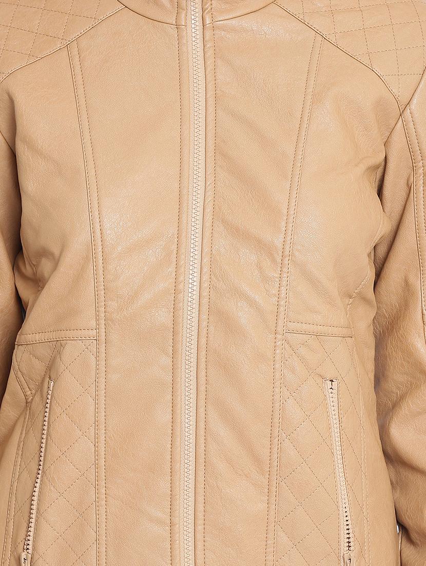 turtle neck leather jacket - 15721755 - Zoom Image - 4