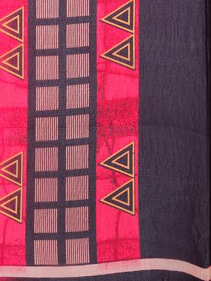 geometrical printed saree with blouse - 15724734 - Standard Image - 4